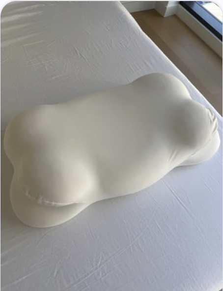 Bokihuk-CloudAlign Pillow-white-memory foam-back view-pillows on bed