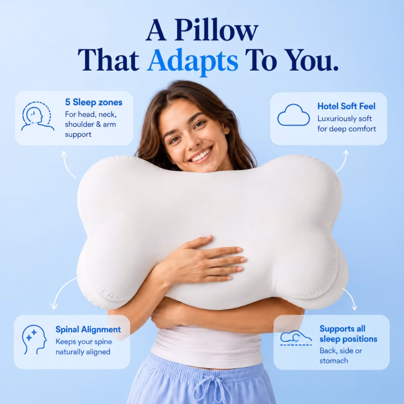 Bokihuk-CloudAlign Pillow-white-memory foam-dimensions-69cm x 38cm-soft and comfortable-breathable fabric-removable cover