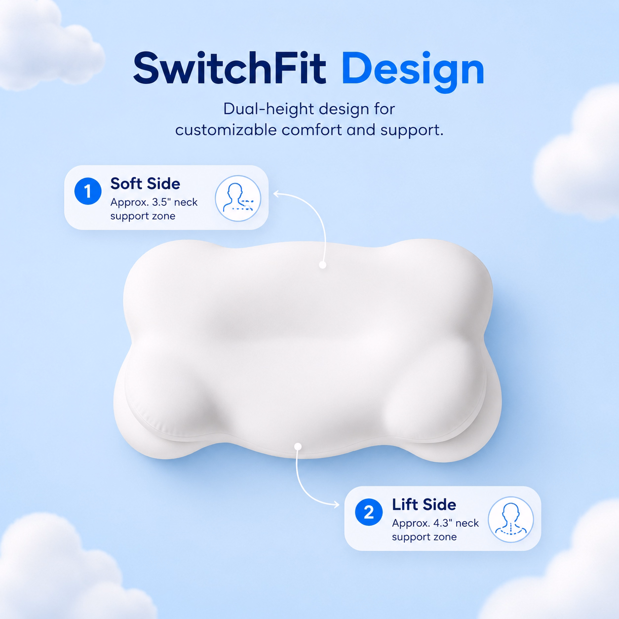 Bokihuk-CloudAlign Pillow-white-memory foam-US vs THEM-comparison-adjustable height-spinal alignment-chiropractor approved