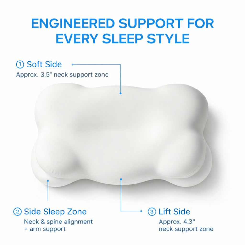 Bokihuk-CloudAlign Pillow-white-memory foam-US vs THEM-comparison-adjustable height-spinal alignment-chiropractor approved